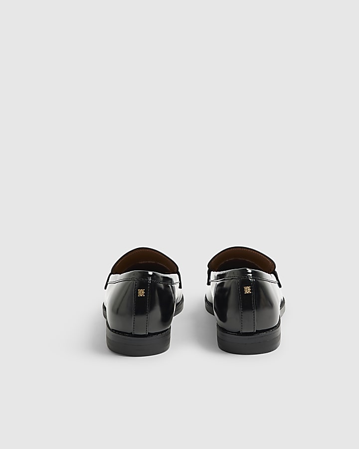River Island Black Gold Trim Loafers