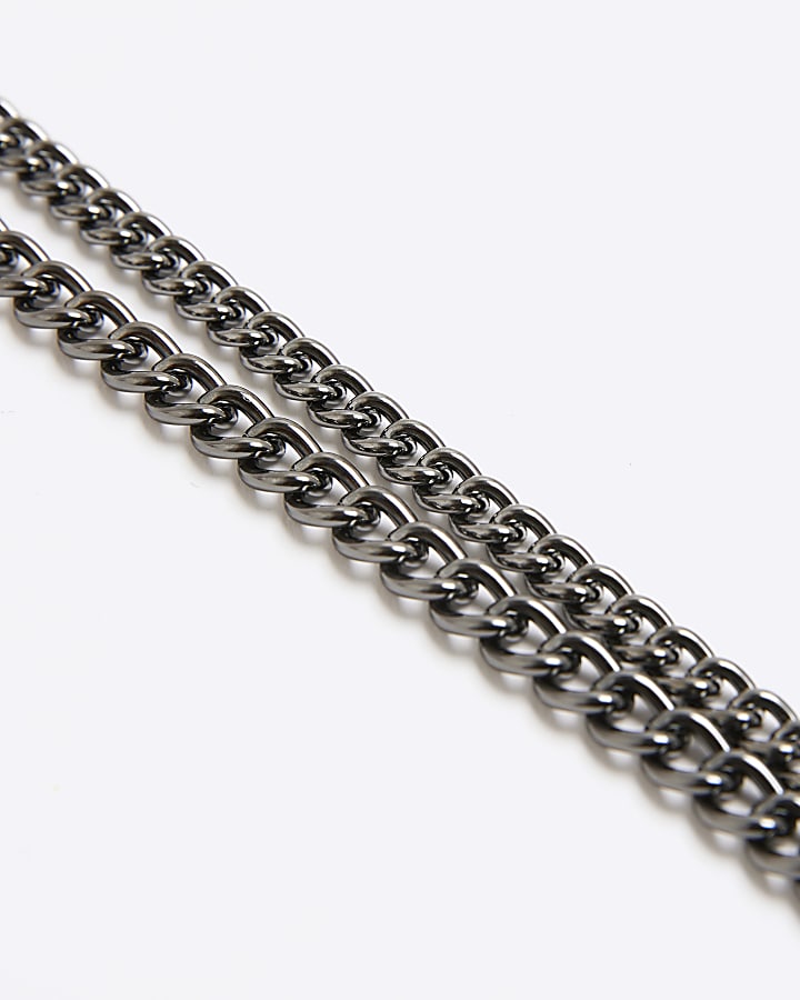 river island Black Gunmetal Chain