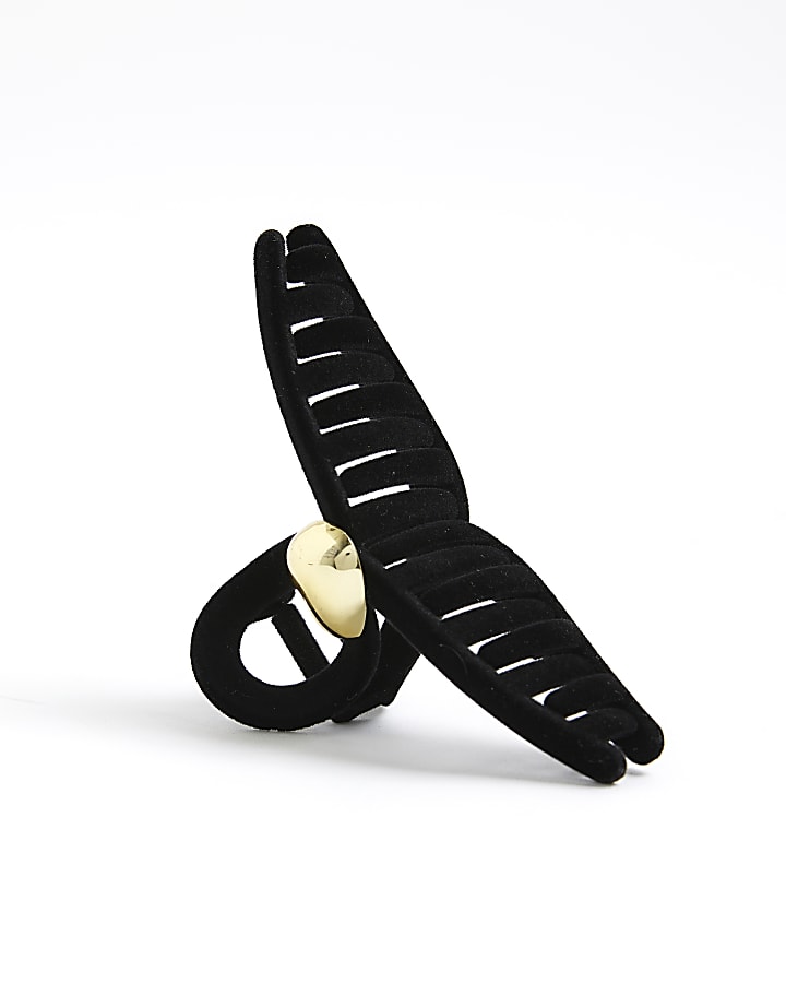 river island Black Heart Claw Hair Clip