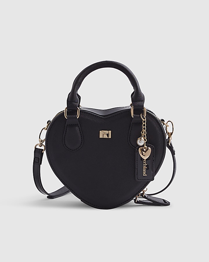 River Island Black Heart Cross Body Bag