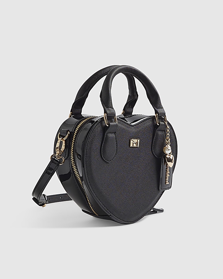 River Island Black Heart Cross Body Bag