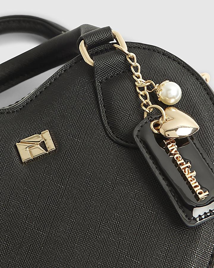 river island Black Heart Cross Body Bag