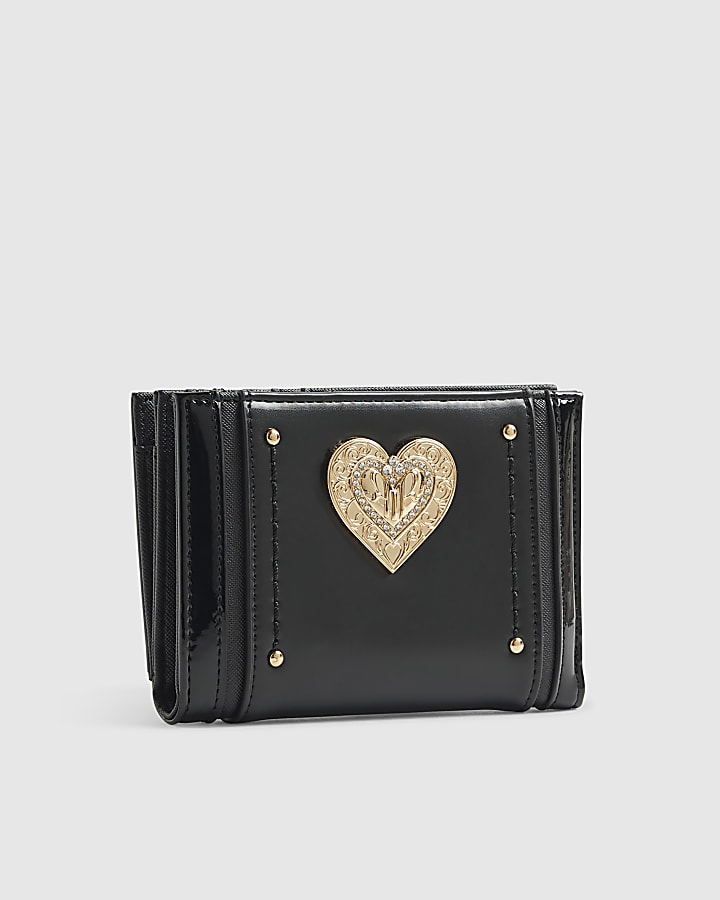 River Island Black Heart Detail Purse