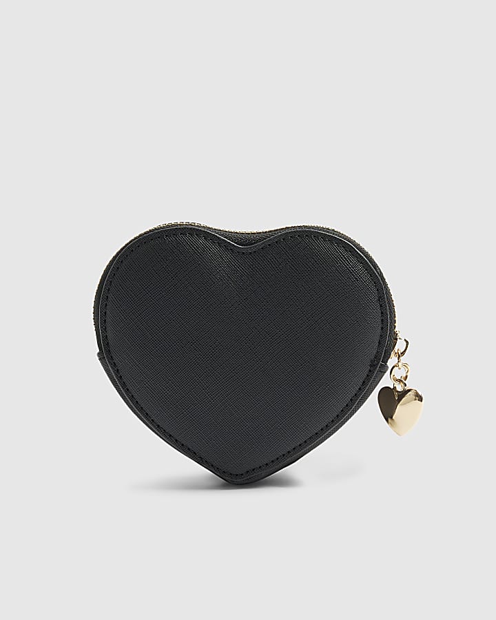 River Island Black Heart Purse