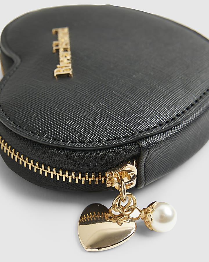 River Island Black Heart Purse