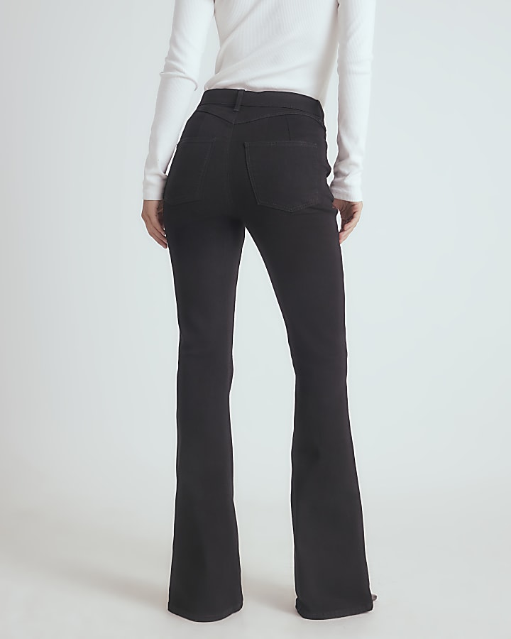 River Island Black High Rise Sculpt Flare Jeans