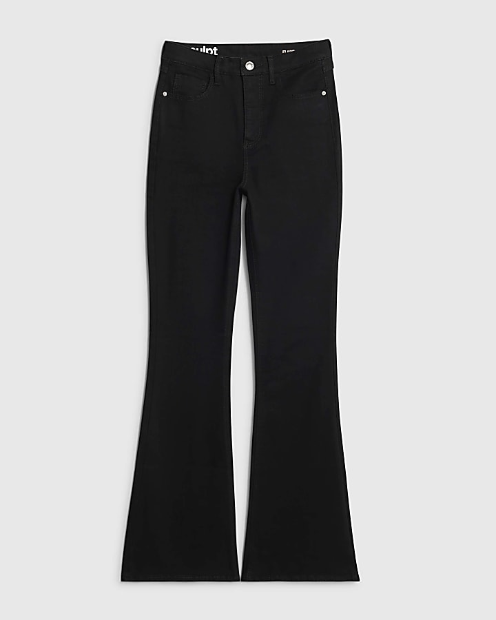 river island Black High Rise Sculpt Flare Jeans
