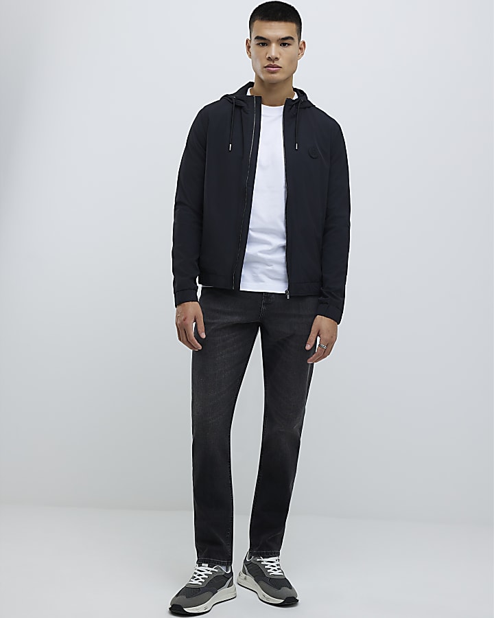 River Island Black Hooded Jacket