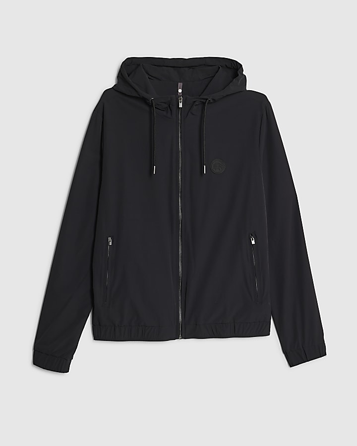 river island Black Hooded Jacket