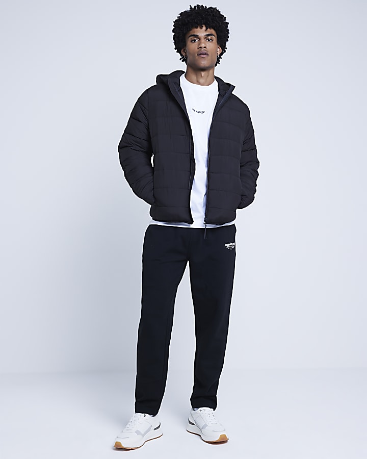 River Island Black Hooded Padded Jacket