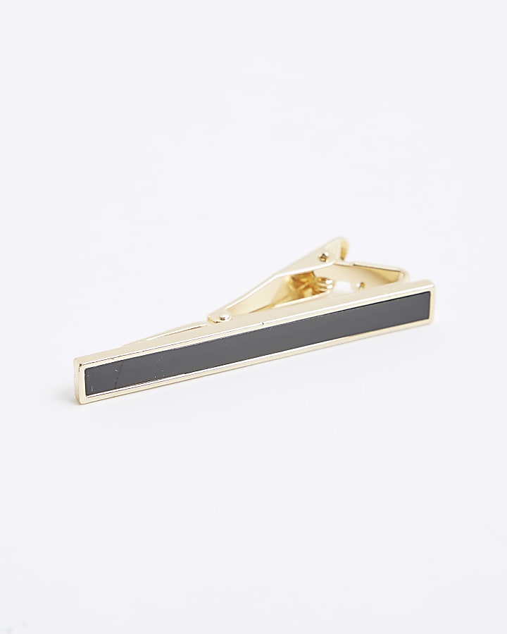 River Island Black Inlay Tie Slide