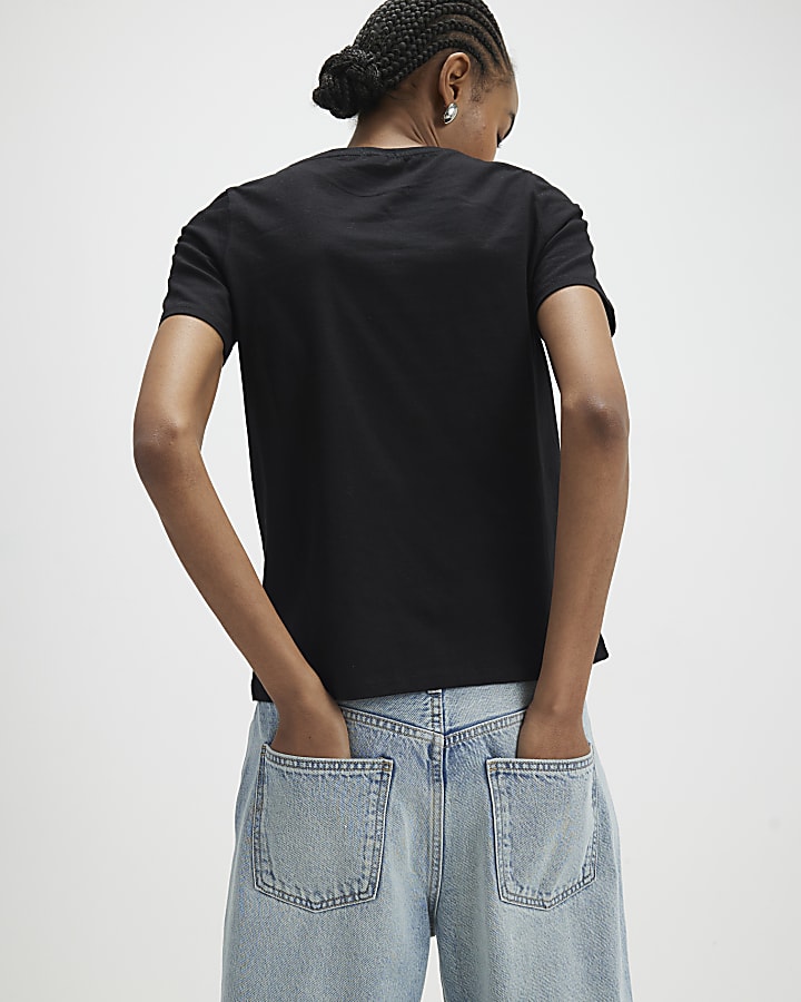 River Island Black La Belle Vie T-shirt