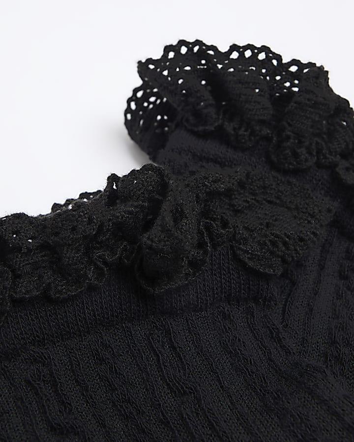 River Island Black Lace Frill Socks