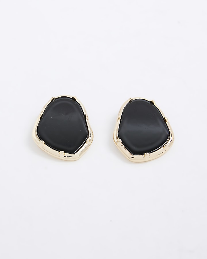 River Island Black Large Stone Stud Earrings