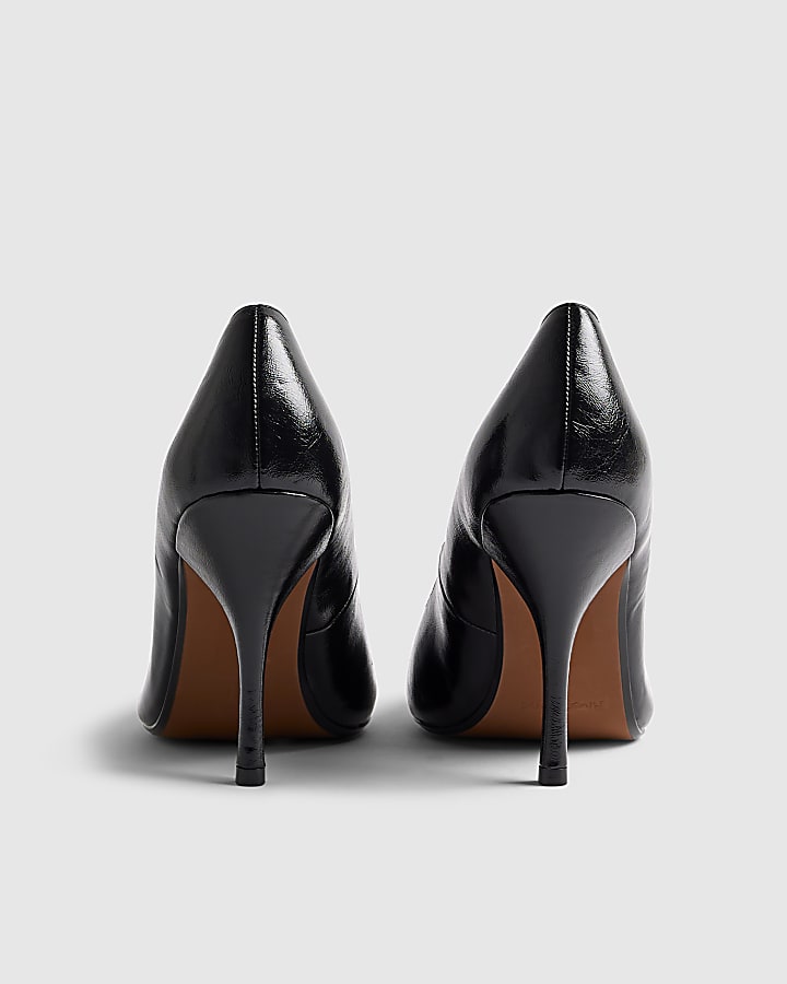 River Island Black Long Chisel Toe Court Heels