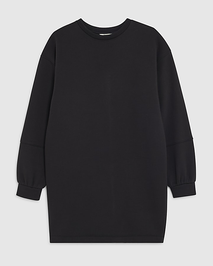 river island Black Long Sleeve Sweatshirt Dress