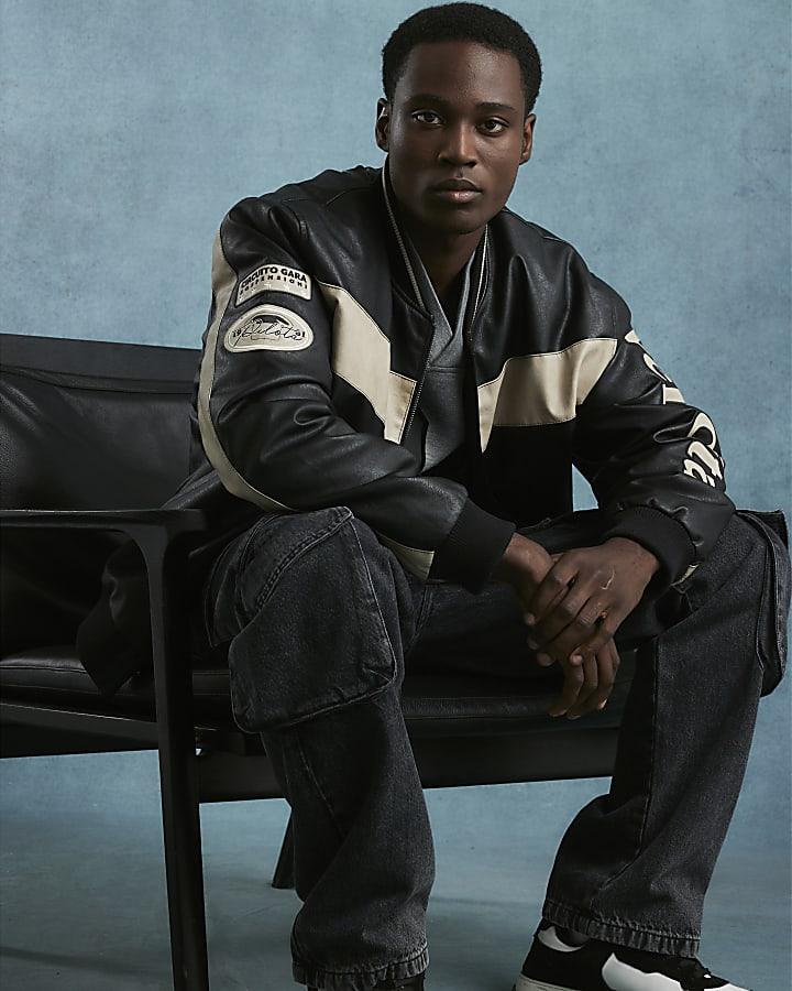 River Island Black Loose Fit Cargo Jeans