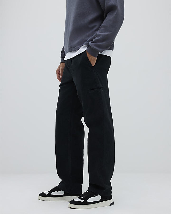River Island Black Loose Fit Pull On Trousers