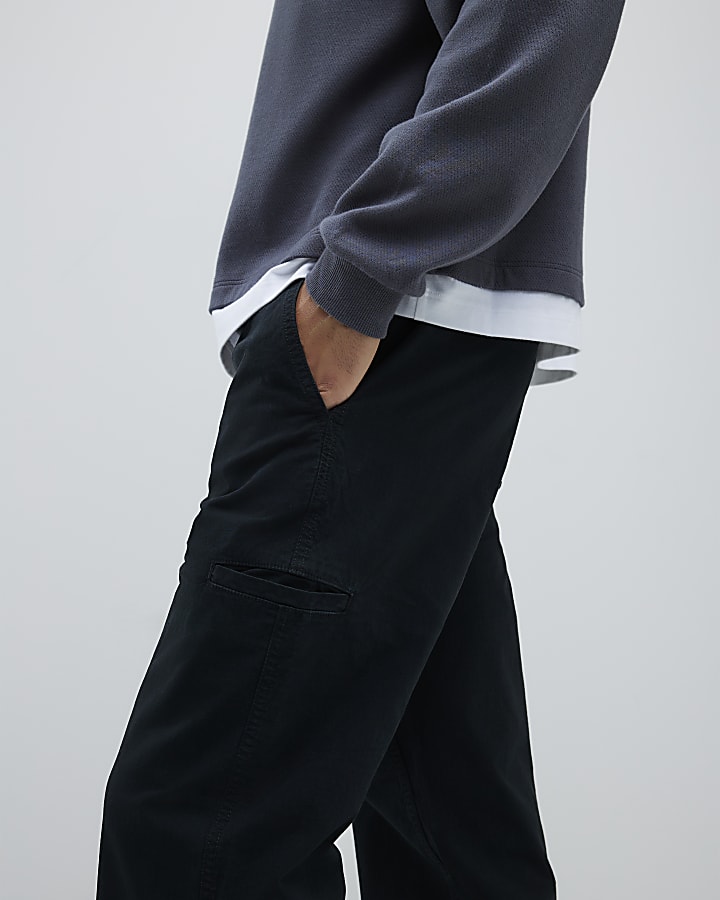 River Island Black Loose Fit Pull On Trousers