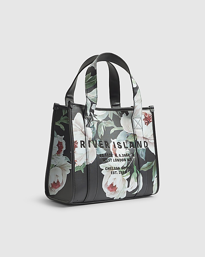 River Island Black Medium Floral Tote Bag