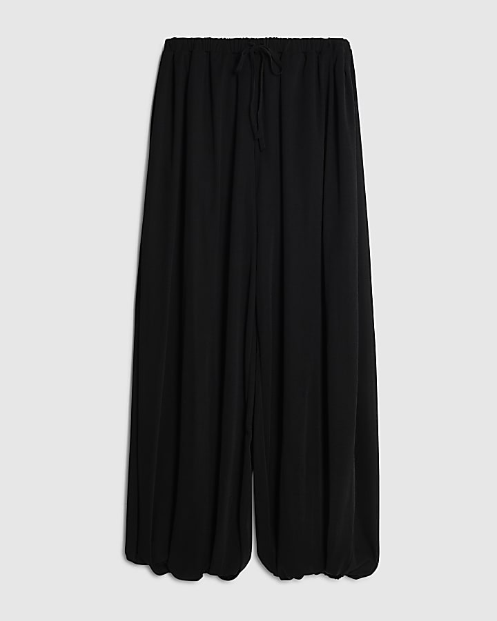 river island Black Mesh Tie waist Balloon Trousers