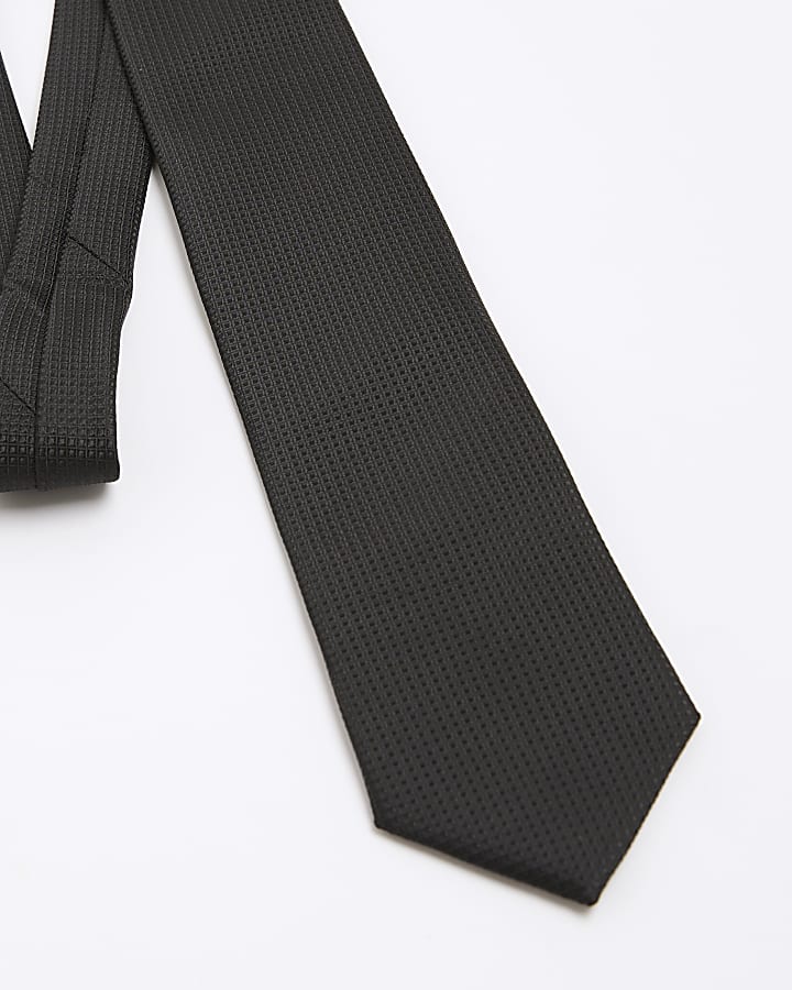 river island Black Micro Dot Tie