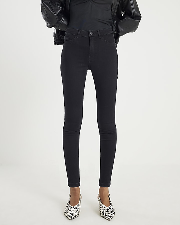 River Island Black Mid Rise Sculpt Skinny Jeans