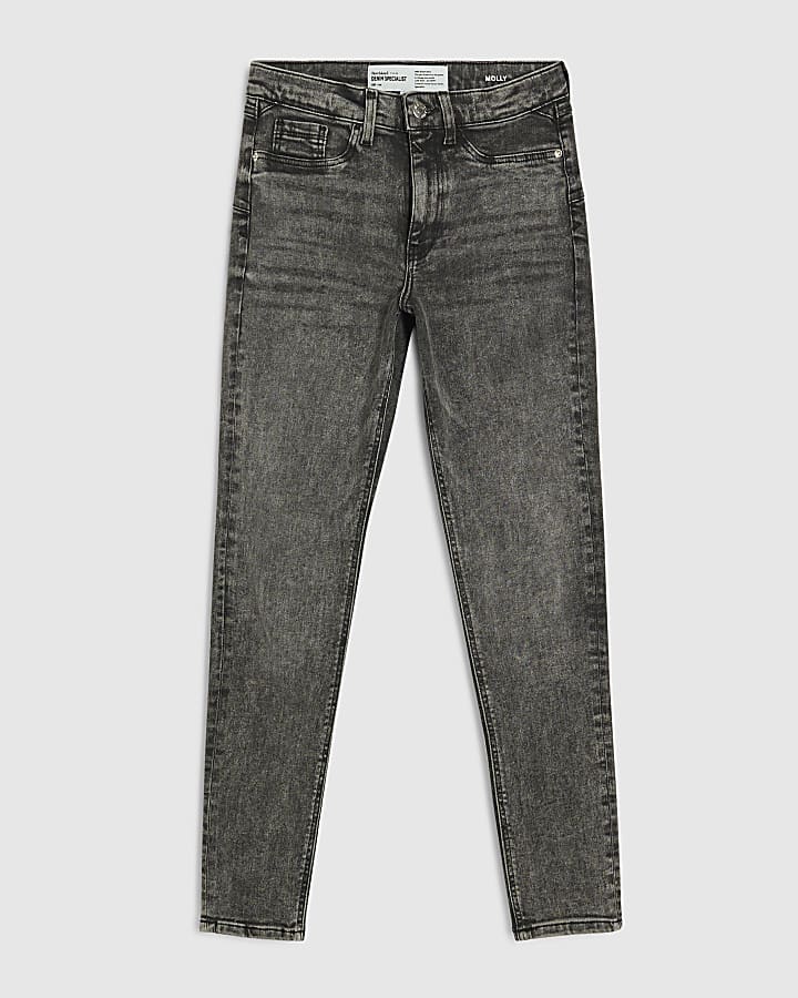river island Black Mid Rise Sculpt Skinny Jeans