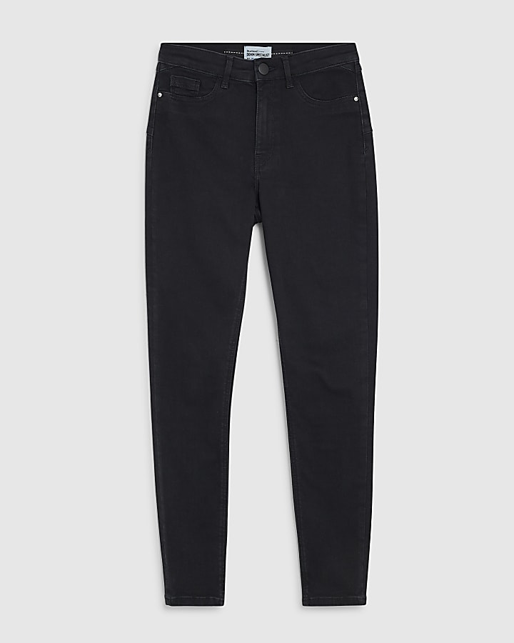 river island Black Mid Rise Sculpt Skinny Jeans