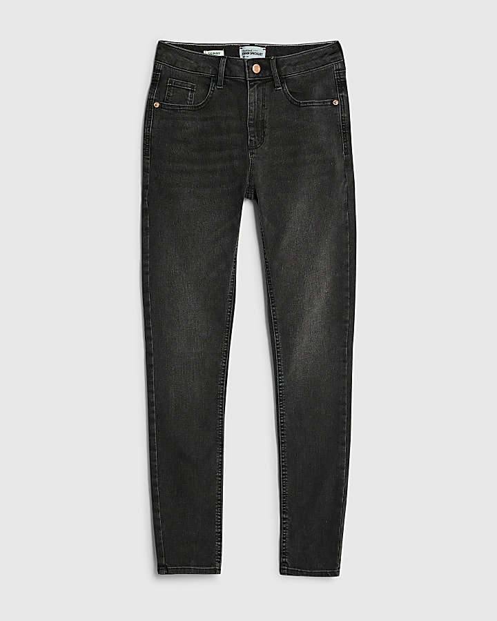 river island Black Mid Rise Skinny Jeans