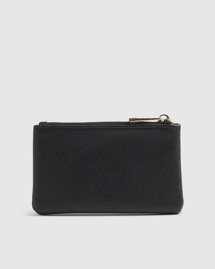 River Island Black Monogram Embossed Mini Purse