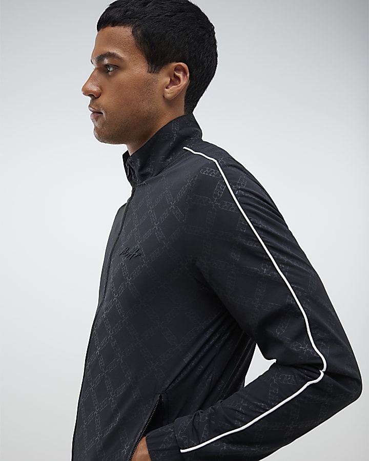 River Island Black Monogram Funnel Jacket
