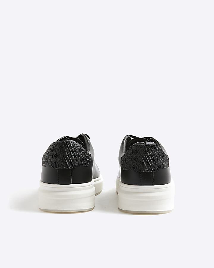 River Island Black Monogram Panel Trainers