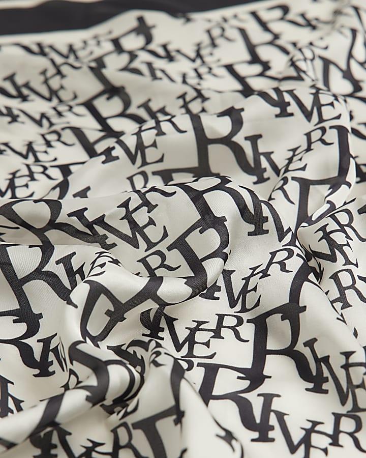 River Island Black Monogram Print Neck Scarf