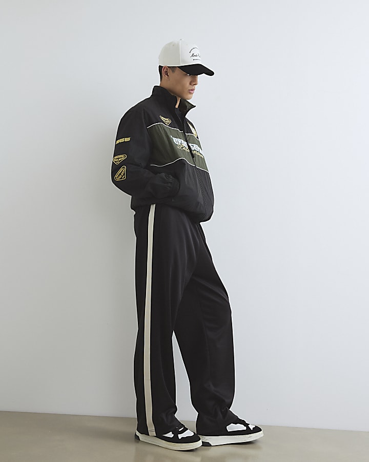 River Island Black Motorcross Tracksuit Jacket