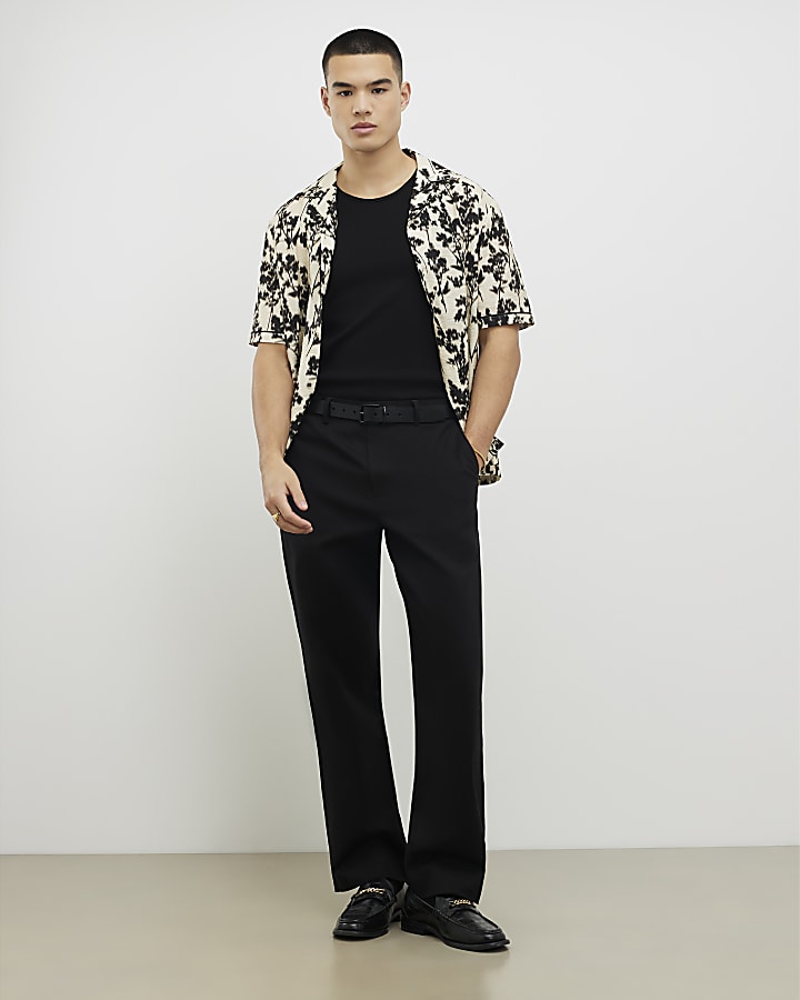 River Island Black Muscle Fit Ribbed Vest