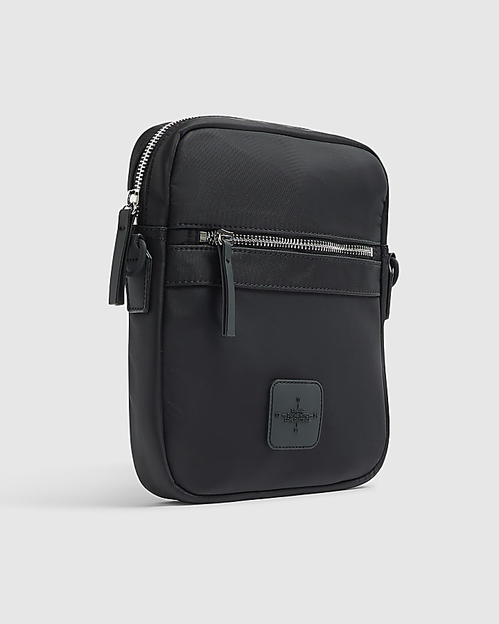 River Island Black Nylon Badge Cross Body Bag