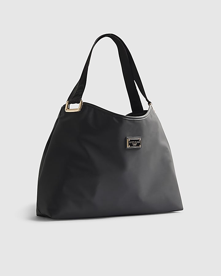 River Island Black Nylon Slouch Shoulder Bag
