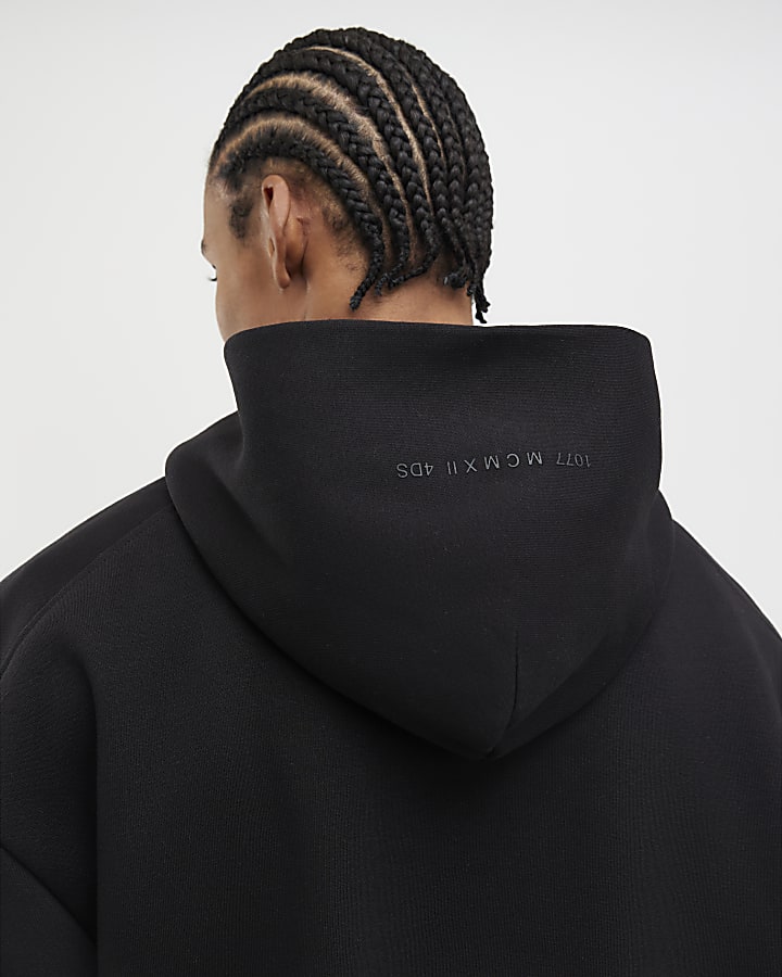 River Island Black Oversized Fit Hoodie