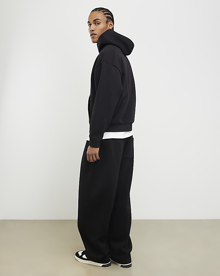 River Island Black Oversized Fit Hoodie