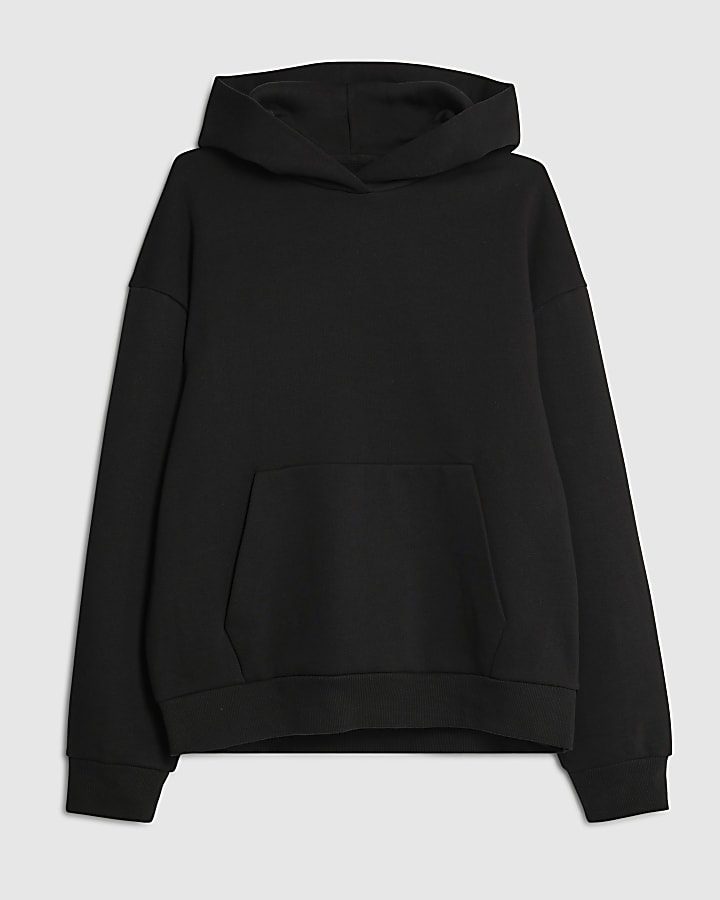 river island Black Oversized Fit Hoodie