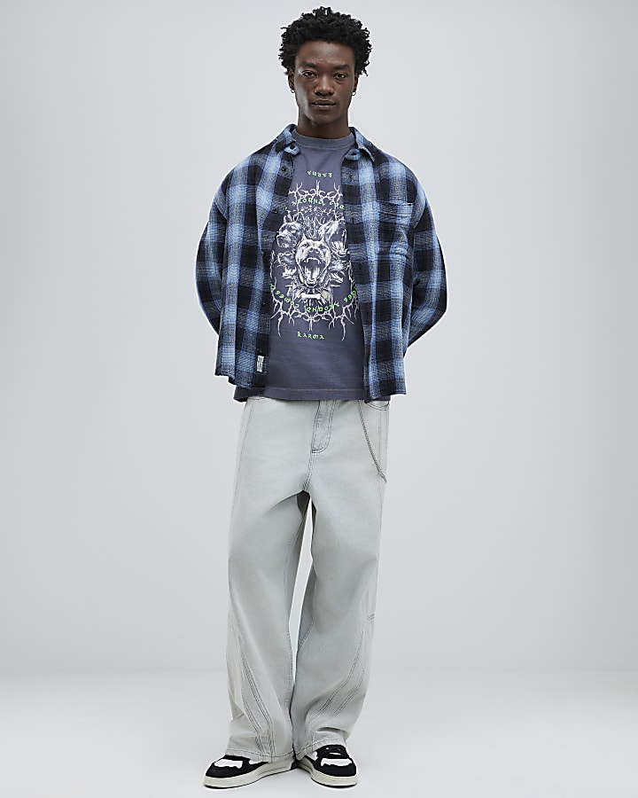 River Island Black Oversized Fit Karma Dog T-Shirt