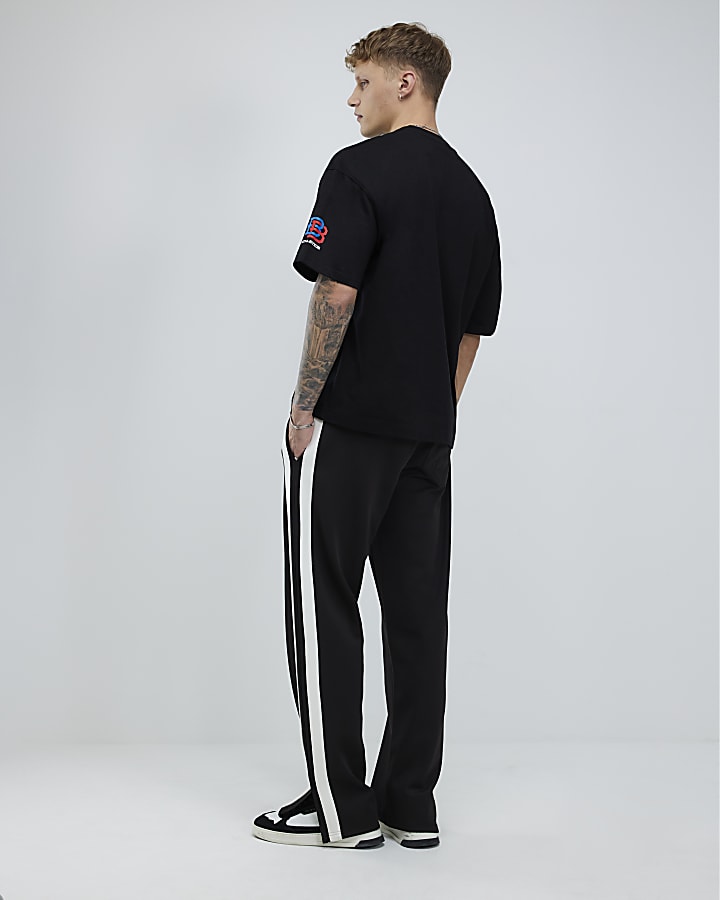 River Island Black Oversized Fit L'equipe T-Shirt