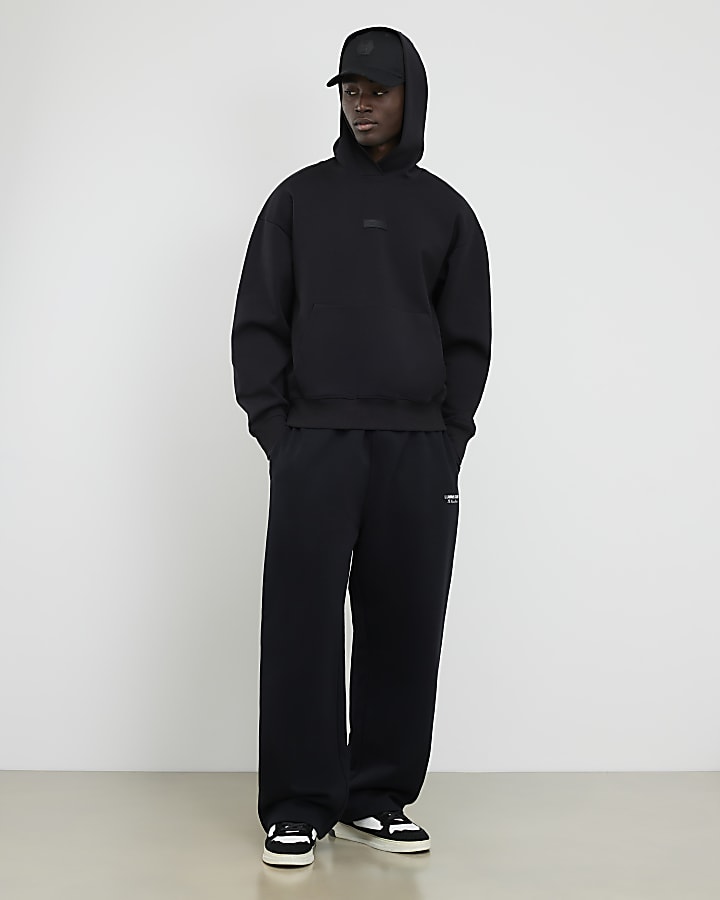 River Island Black Oversized Fit Luminis Hoodie