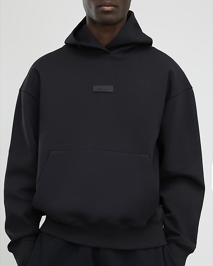 River Island Black Oversized Fit Luminis Hoodie