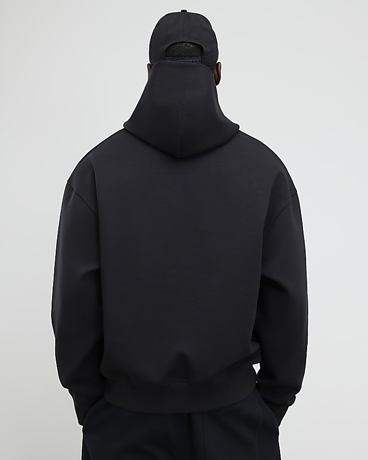 River Island Black Oversized Fit Luminis Hoodie