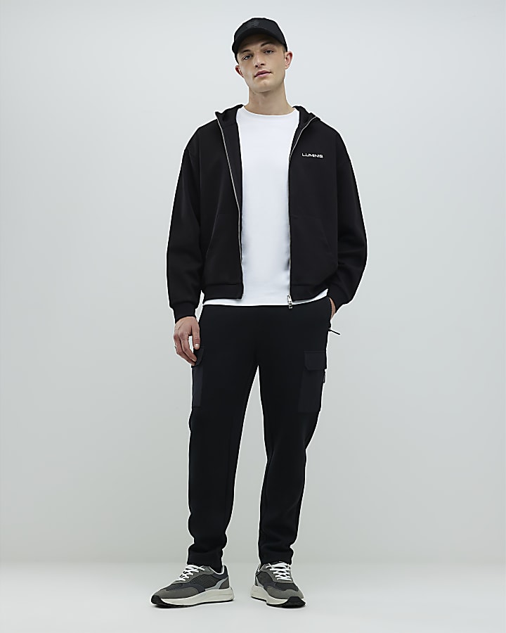 River Island Black Oversized Fit Luminis Hoodie