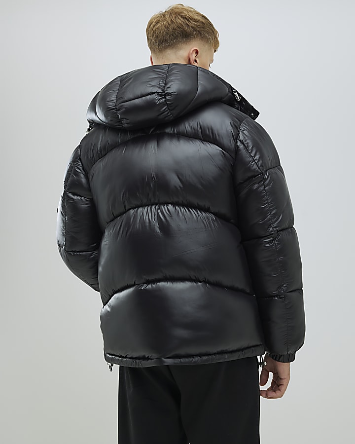 River Island Black Oversized Fit Puffer Coat