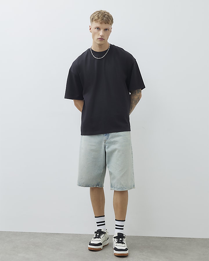 River Island Black Oversized Fit T-Shirt