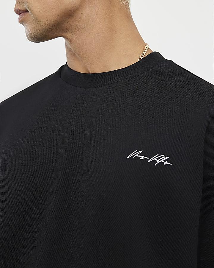 River Island Black Oversized Fit T-Shirt